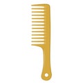 Gold hair comb. Hairdresser equipment.Vector illustration