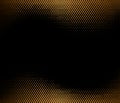 Gold halftone hexagon effect fade on black background. RTS technology background. Halftone Hex Pattern.