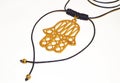 Gold Hamsa necklace Royalty Free Stock Photo