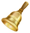 Gold hand bell Royalty Free Stock Photo