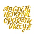 Gold Hand drawn Alphabet Pattern. Vector Eps10 illustration doodle sketch