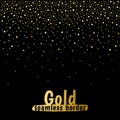 Gold hand drawn dots, spangle, sparkles seamless border Royalty Free Stock Photo