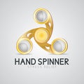 Gold hand spinner fidget toy