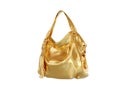 A gold handbag isolated on a white background. 3d render Royalty Free Stock Photo