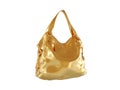 A gold handbag isolated on a white background. 3d render Royalty Free Stock Photo