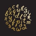 Gold Handwritten alphabet