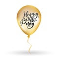 Gold Happy Birthday balloon