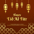 Gold happy eid al fitr card, poster