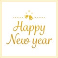 Gold happy new year greetings card Royalty Free Stock Photo