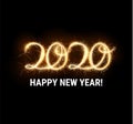 Gold 2020 Happy New Year party invitation background