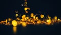 Gold Heart glittering bokeh abstract background