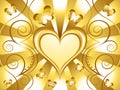 Gold Heart Holiday Background