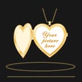 Gold Heart Locket, Engraved