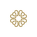 Gold heart Ornamental Flower Logo Template Illustration Design. Vector EPS 10 Royalty Free Stock Photo