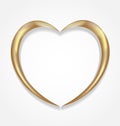 Gold heart swirly outline icon