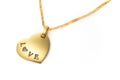 Gold heart pendant Valentines Day