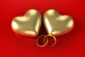 Gold heart rings Royalty Free Stock Photo