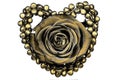 Gold heart and rose decoration