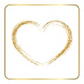 Gold heart silhouette Royalty Free Stock Photo