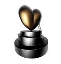Gold heart trophy