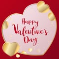 The gold heart vector image for  valentine day content. Royalty Free Stock Photo