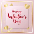 The gold heart vector image for  valentine day content. Royalty Free Stock Photo