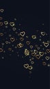 Gold hearts scattered on black Royalty Free Stock Photo