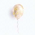 Gold helium balloon. Premium vector.