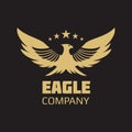 Gold heraldic eagle logo design