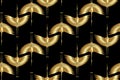 Gold Herons in Art Deco style. Seamless Pattern for interior decoration, textiles. Fashionable luxury home decor. Vector