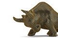 Gold hexagon mesh bull on white background.3D illustration. Royalty Free Stock Photo