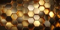 Gold Hexagon Pattern Abstract Background Texture for Design Projects Royalty Free Stock Photo