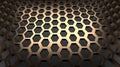 Gold Hexagonal background - Golden Dark Metallic - 3d illustration