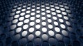 Metallic circle mesh - Hexagonal abstract background -  Dark blue - 3d illustration Royalty Free Stock Photo