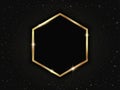 Gold hexagonal frame with particles