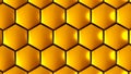 Gold hexagons 3D geometric background