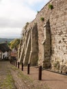 gold hill shaftesbury beautiful old england walkway path cottage Royalty Free Stock Photo