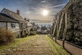 Gold Hill in Shaftesbury Royalty Free Stock Photo