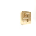 Gold Hindu swastika religious symbol icon isolated on white background. 3d illustration 3D render
