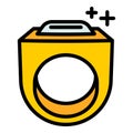 Gold hiphop ring icon, outline style