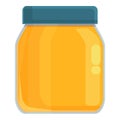 Gold honey jar icon cartoon vector. Bee nectar Royalty Free Stock Photo