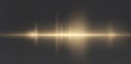 Gold horizontal lens flares pack. Laser beams, horizontal light rays. Collection effect light gold line png. Beautiful Royalty Free Stock Photo