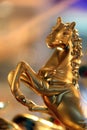 Gold horse sculpture Royalty Free Stock Photo