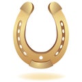 Gold horseshoe as fortune symbol