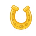 Gold horseshoe icon isolated on white background. Royalty Free Stock Photo