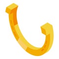 Gold horseshoe icon isometric vector. Prize program Royalty Free Stock Photo