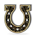 Gold horseshoe logo