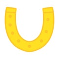 gold horseshoe luck icon flat vector Royalty Free Stock Photo