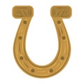 gold horseshoe luck icon flat vector Royalty Free Stock Photo