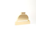 Gold Hotel service bell icon isolated on white background. Reception bell. 3d illustration 3D render Royalty Free Stock Photo